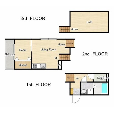 LFB APARTMENT（常盤町A）の物件間取画像